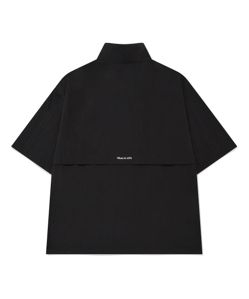 Heart Wappen Nylon Short-Sleeved Anorak Jumper Black