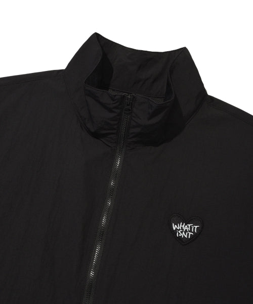 Heart Wappen Nylon Short-Sleeved Anorak Jumper Black