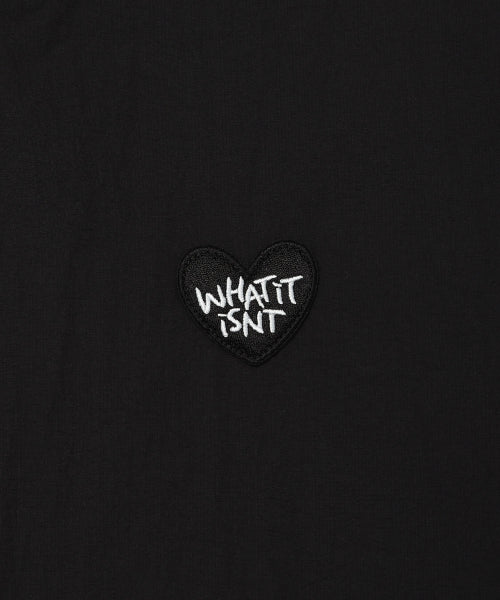 Heart Wappen Nylon Short-Sleeved Anorak Jumper Black