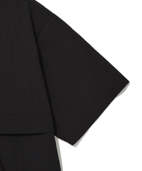 Heart Wappen Nylon Short-Sleeved Anorak Jumper Black