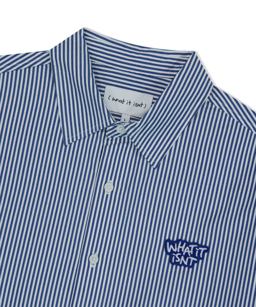 Wappen Stripe Short Sleeve Shirt Blue