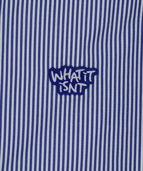 Wappen Stripe Short Sleeve Shirt Blue