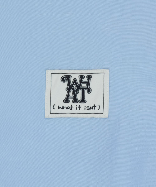 linen blended short-sleeved shirt sky blue