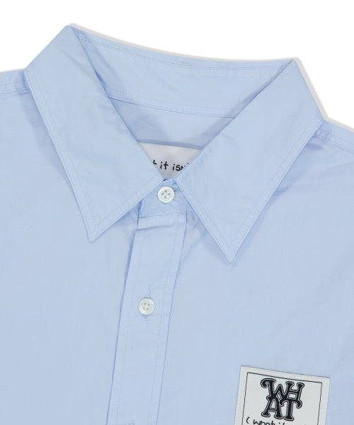Wappen Paper Short-Sleeved Shirt Light Blue