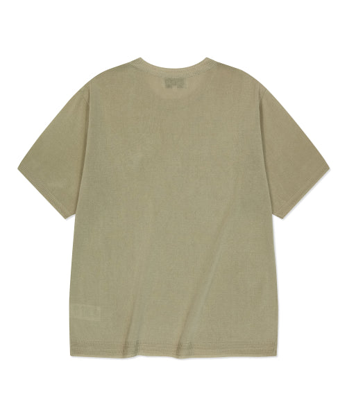 Round Wappen Short-Sleeved Knitwear Oatmeal