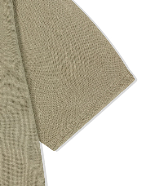 Round Wappen Short-Sleeved Knitwear Oatmeal