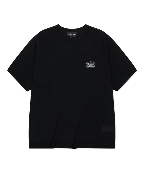Round Wappen Short-Sleeved Knit Black