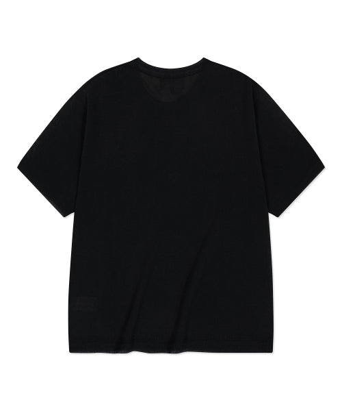 Round Wappen Short-Sleeved Knit Black