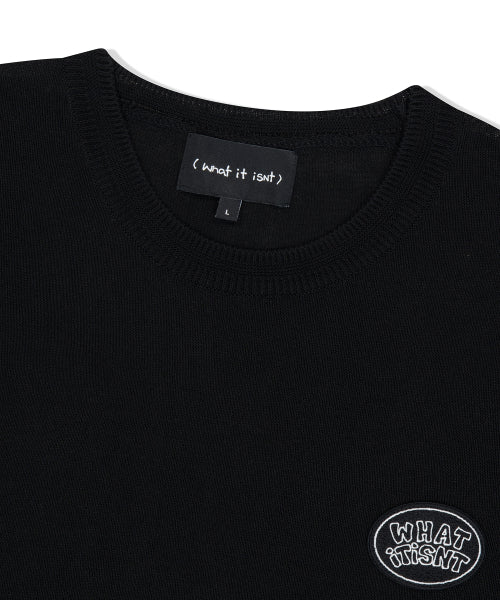 Round Wappen Short-Sleeved Knit Black
