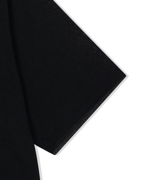 Round Wappen Short-Sleeved Knit Black