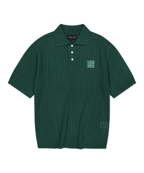 typo wappen skash collar short-sleeved knit green