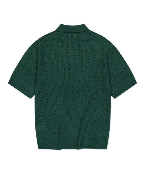 typo wappen skash collar short-sleeved knit green