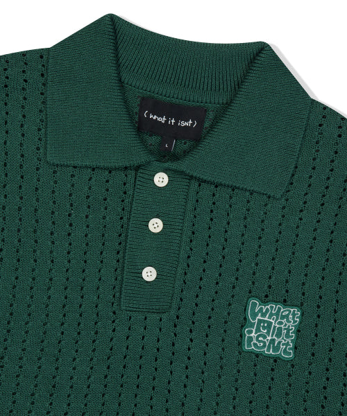 typo wappen skash collar short-sleeved knit green
