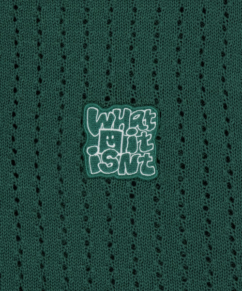 typo wappen skash collar short-sleeved knit green