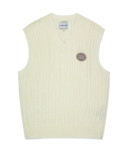 Wappen Skasi V-Neck Knit Vest White