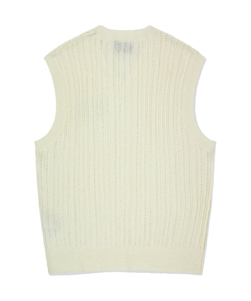 Wappen Skasi V-Neck Knit Vest White