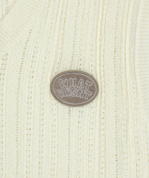 Wappen Skasi V-Neck Knit Vest White