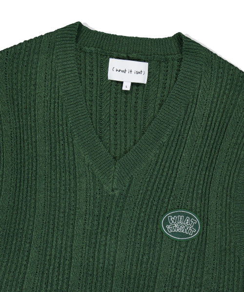 Wappen Skashi V-Neck Knit Vest Khaki