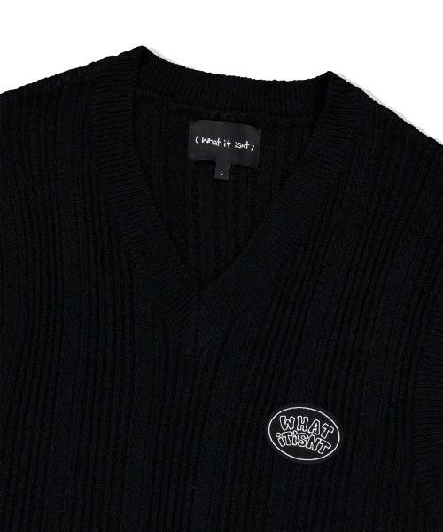 Wappen Scotch V-neck Knitwear Vest Black