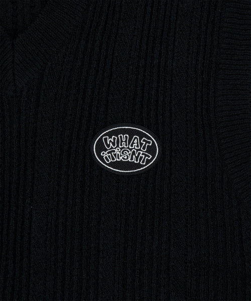 Wappen Scotch V-neck Knitwear Vest Black