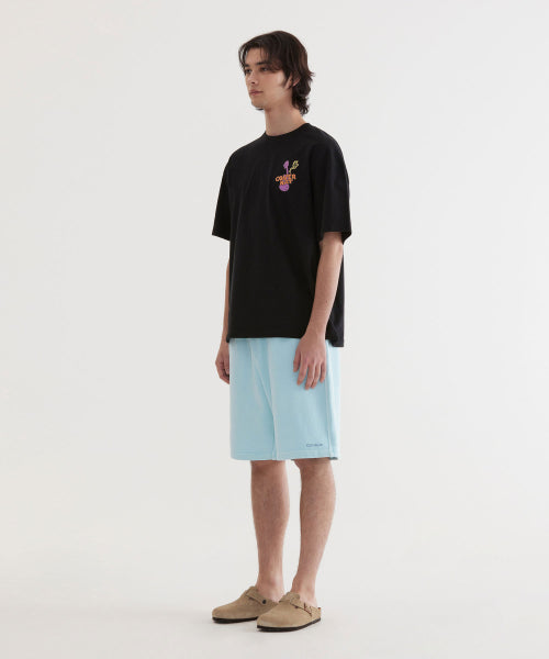 REGULAR-FIT SMALL AUTHENTIC LOGO DYING SWEAT SHORTS