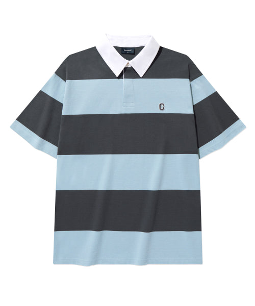 C LOGO RUGBY COLLAR T-SHIRT
