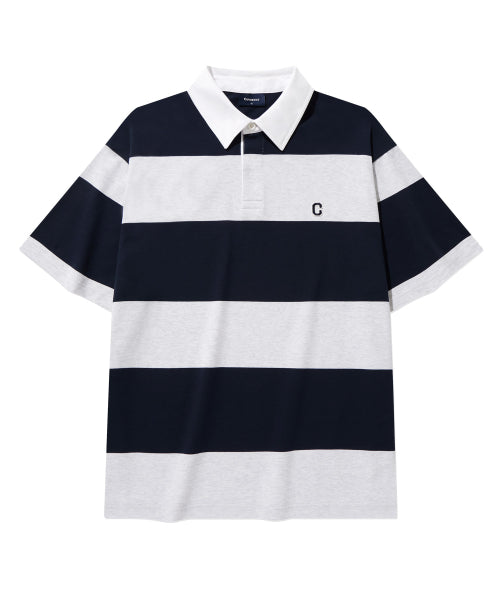 C LOGO RUGBY COLLAR T-SHIRT