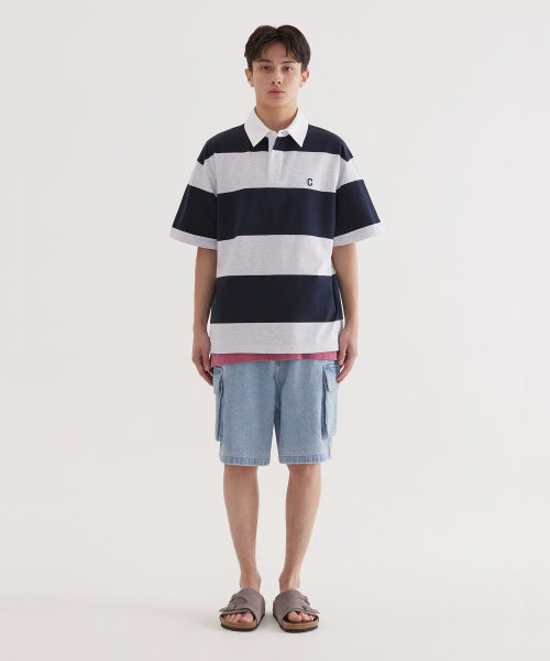 C LOGO RUGBY COLLAR T-SHIRT