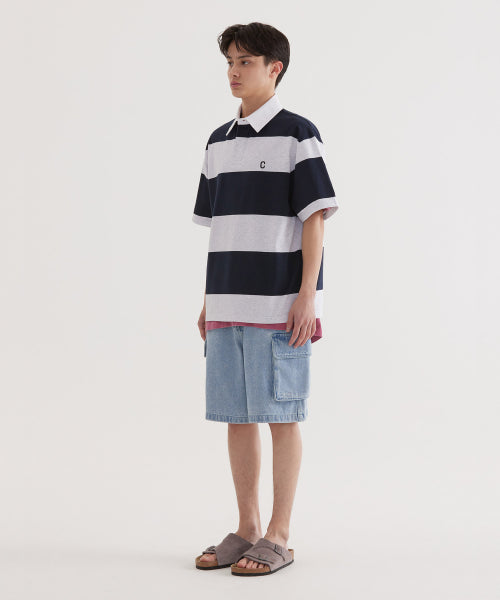 C LOGO RUGBY COLLAR T-SHIRT