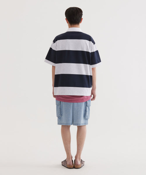 C LOGO RUGBY COLLAR T-SHIRT