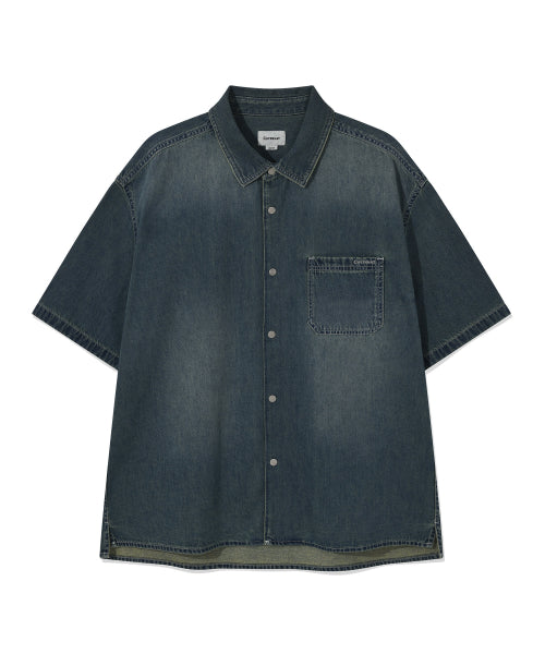 WASHING DENIM HALF SHIRTS