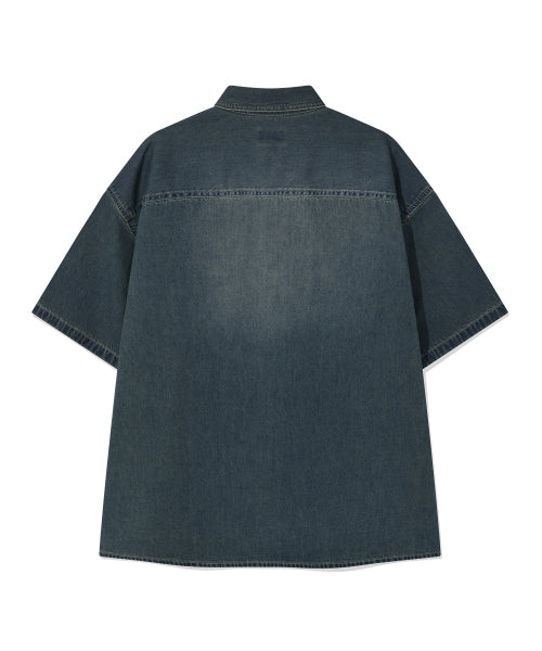 WASHING DENIM HALF SHIRTS