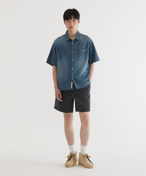WASHING DENIM HALF SHIRTS