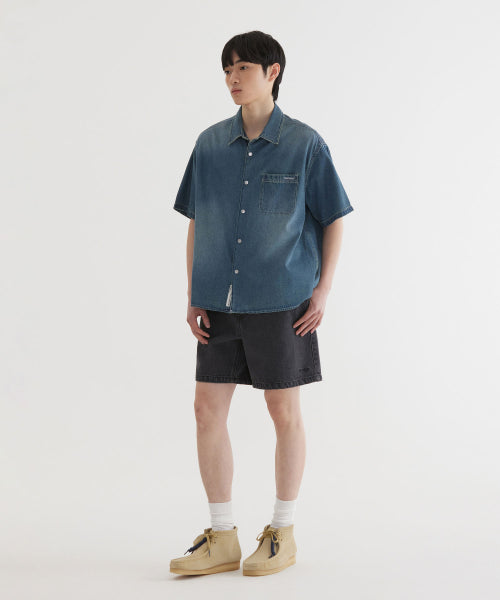 WASHING DENIM HALF SHIRTS