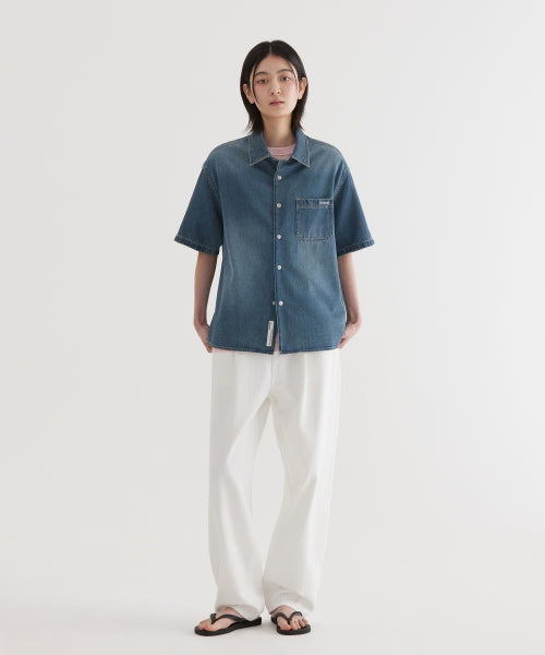 WASHING DENIM HALF SHIRTS