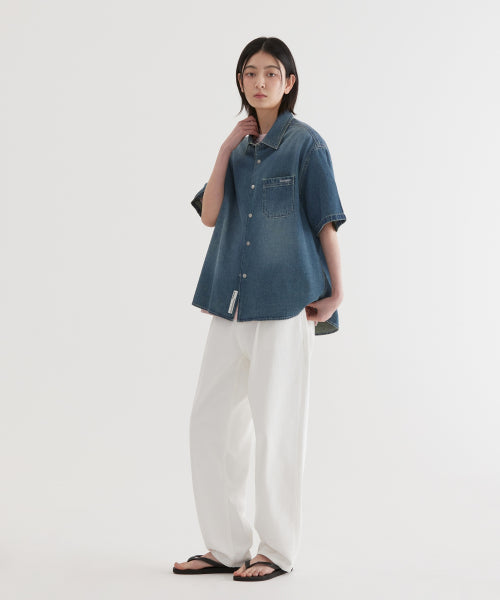 WASHING DENIM HALF SHIRTS