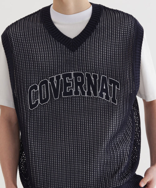 ARCH LOGO MASH KNIT VEST