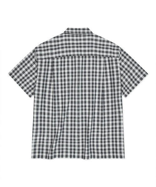 Big Checkered Short-Sleeved Shirt Gray