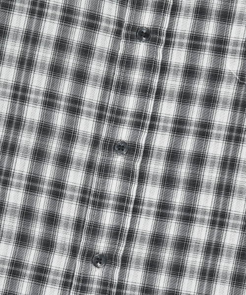 Big Checkered Short-Sleeved Shirt Gray