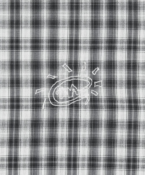 Big Checkered Short-Sleeved Shirt Gray