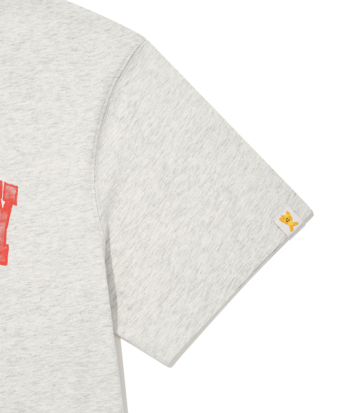 Archie typo short-sleeved T-shirt light gray