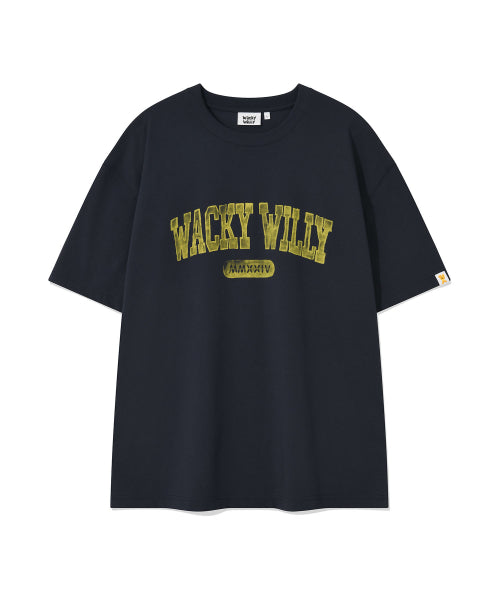 Archie typo Short-sleeved T-shirt Navy