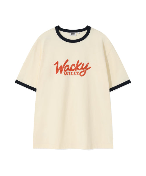 Typo Ringer Short-Sleeved T-shirt cream
