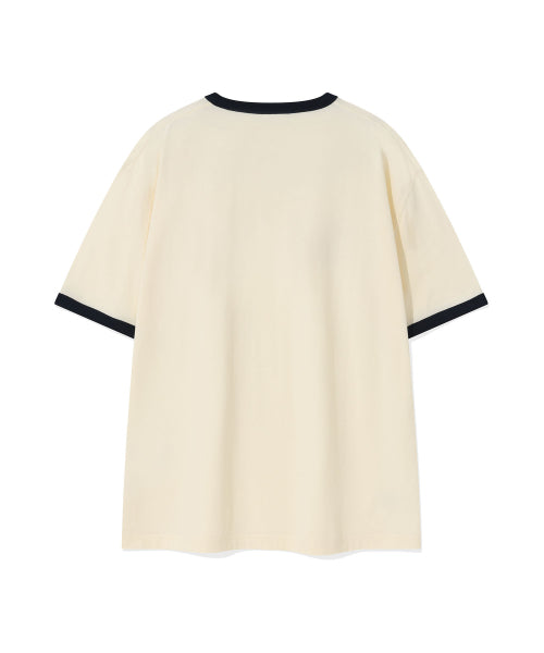 Typo Ringer Short-Sleeved T-shirt cream