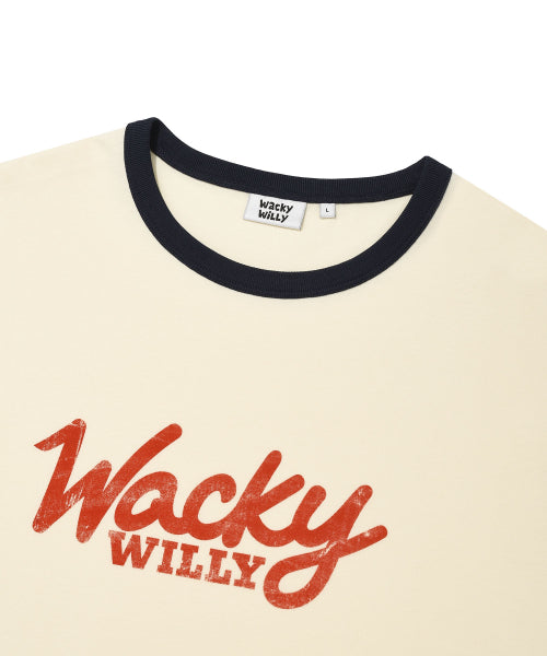 Typo Ringer Short-Sleeved T-shirt cream