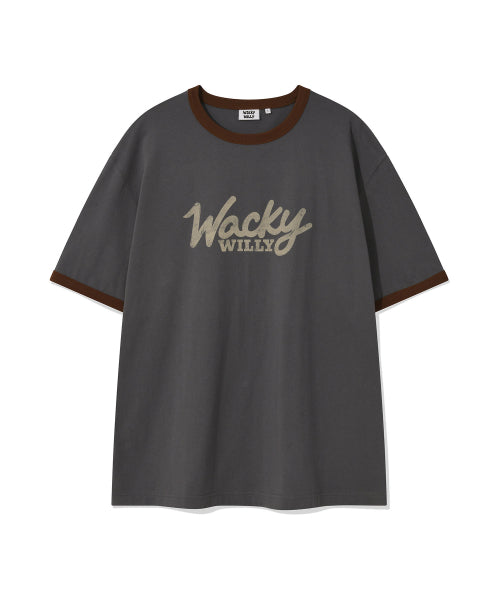 Typo Ringer Short-Sleeved T-Shirt Charcoal