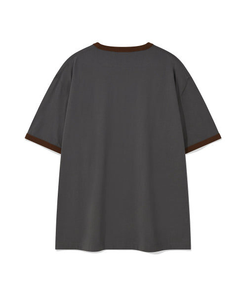 Typo Ringer Short-Sleeved T-Shirt Charcoal
