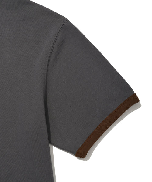 Typo Ringer Short-Sleeved T-Shirt Charcoal