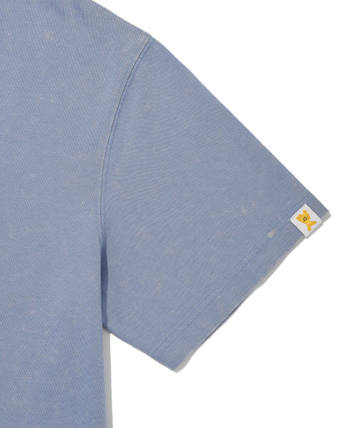 Kiki and Bear Print Dying Short Sleeve T-Shirt Blue