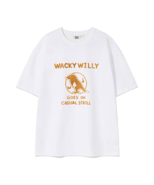 typo bird graphic short-sleeved T-shirt white